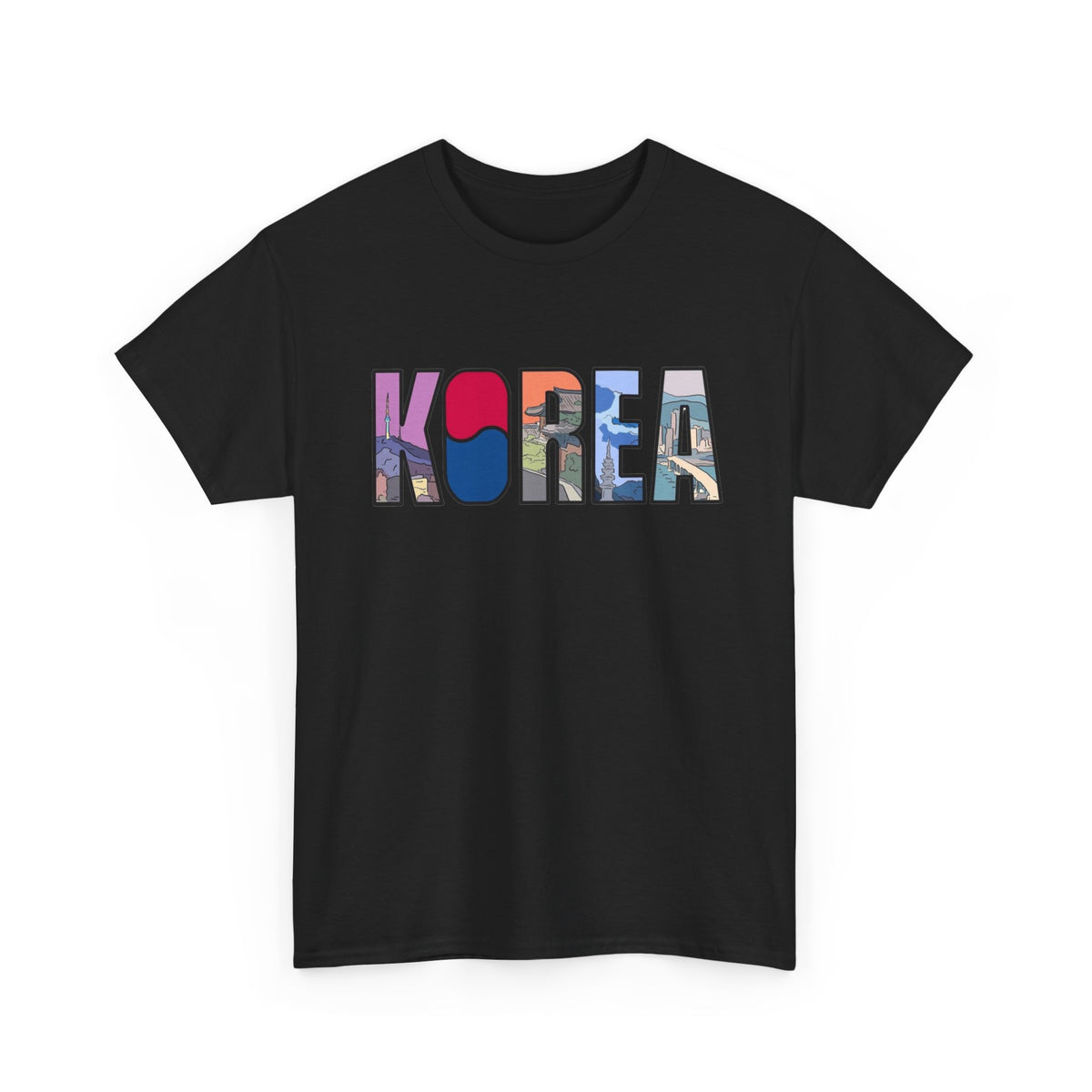 Korea Graphic T Shirt Men's Korean Heavy Cotton Tee