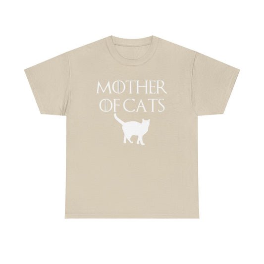 Mother Of Cats Funny Graphic T Shirt Cat Lover Kittens Unisex Heavy Cotton Tee