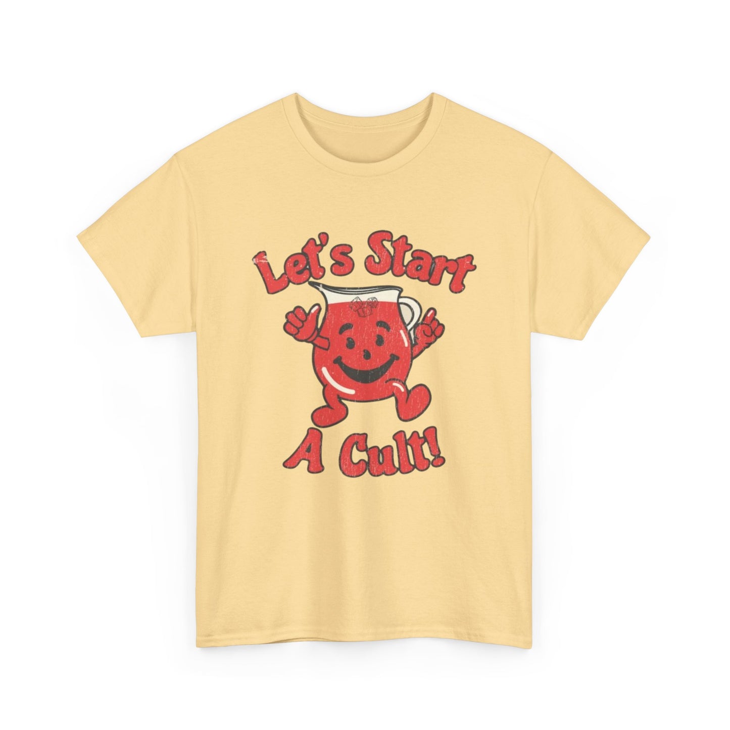 Let's Start A Cult Funny Graphic T-Shirt Unisex Heavy Cotton Tee Gift NEW