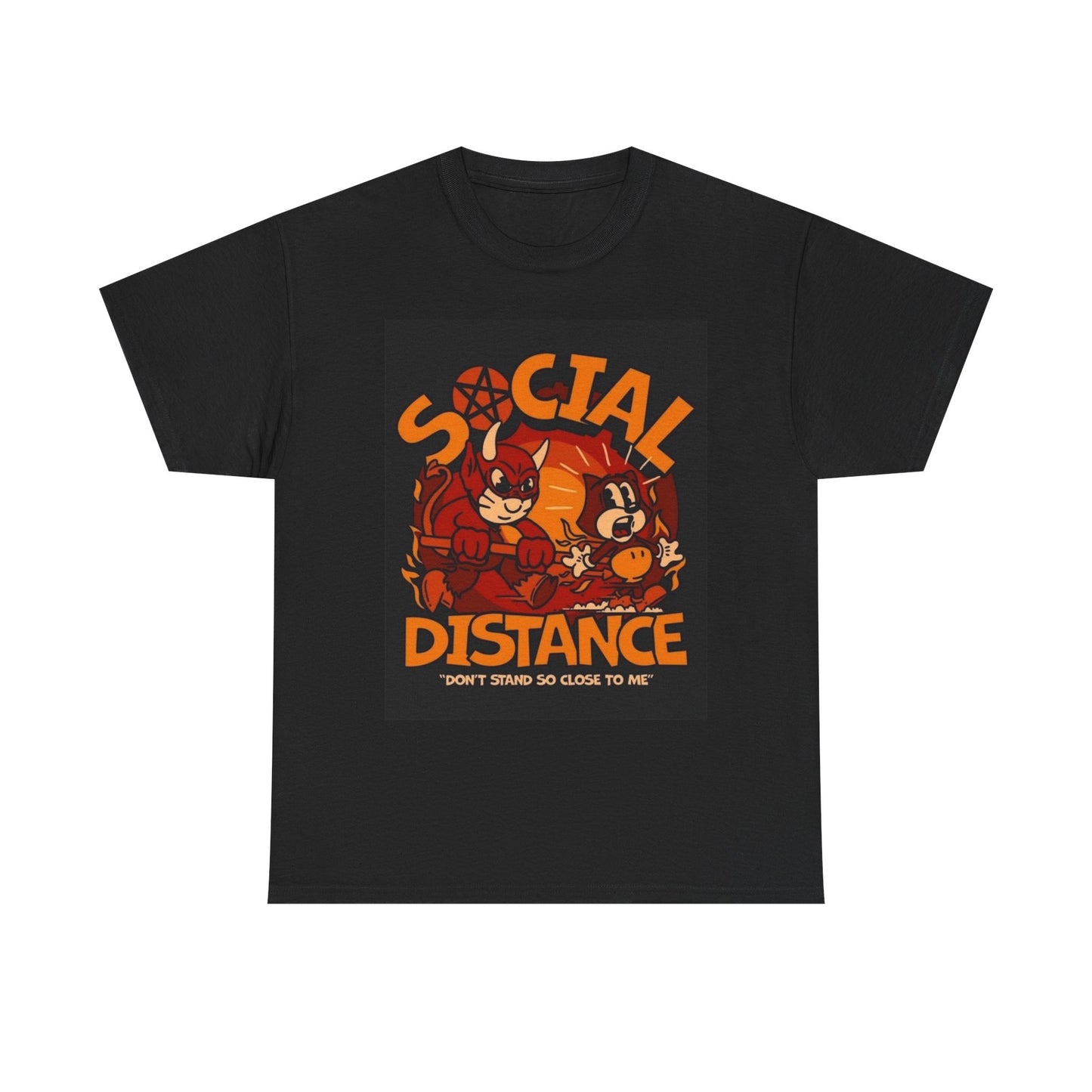 Social Distance Graphic T Shirt NEW Cotton Tee Gift Unisex Heavy Cotton Tee