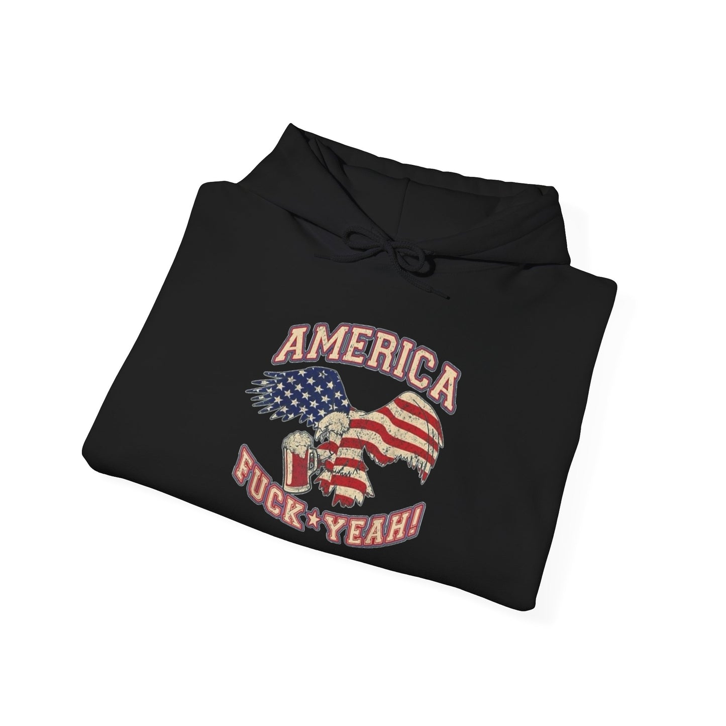American Flag F Yeah Graphic Hoodie Unisex Heavy Blend™ Hooded Sweatshirt