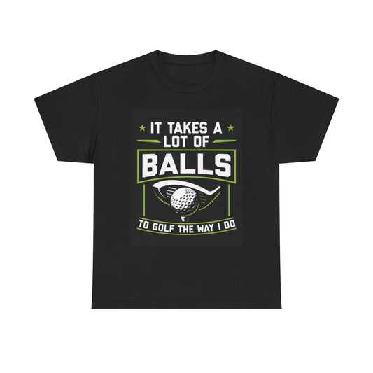 Golfing Shirt Funny Lots Of Balls Comedy Gift Dad Unisex Heavy Cotton Tee