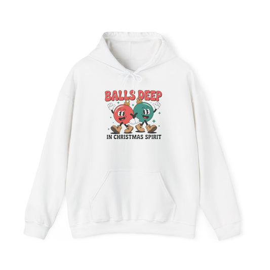 Balls Deep In Christmas Spirit Graphic Hoodie Heavy Blend™ Hooded Sweatshirt