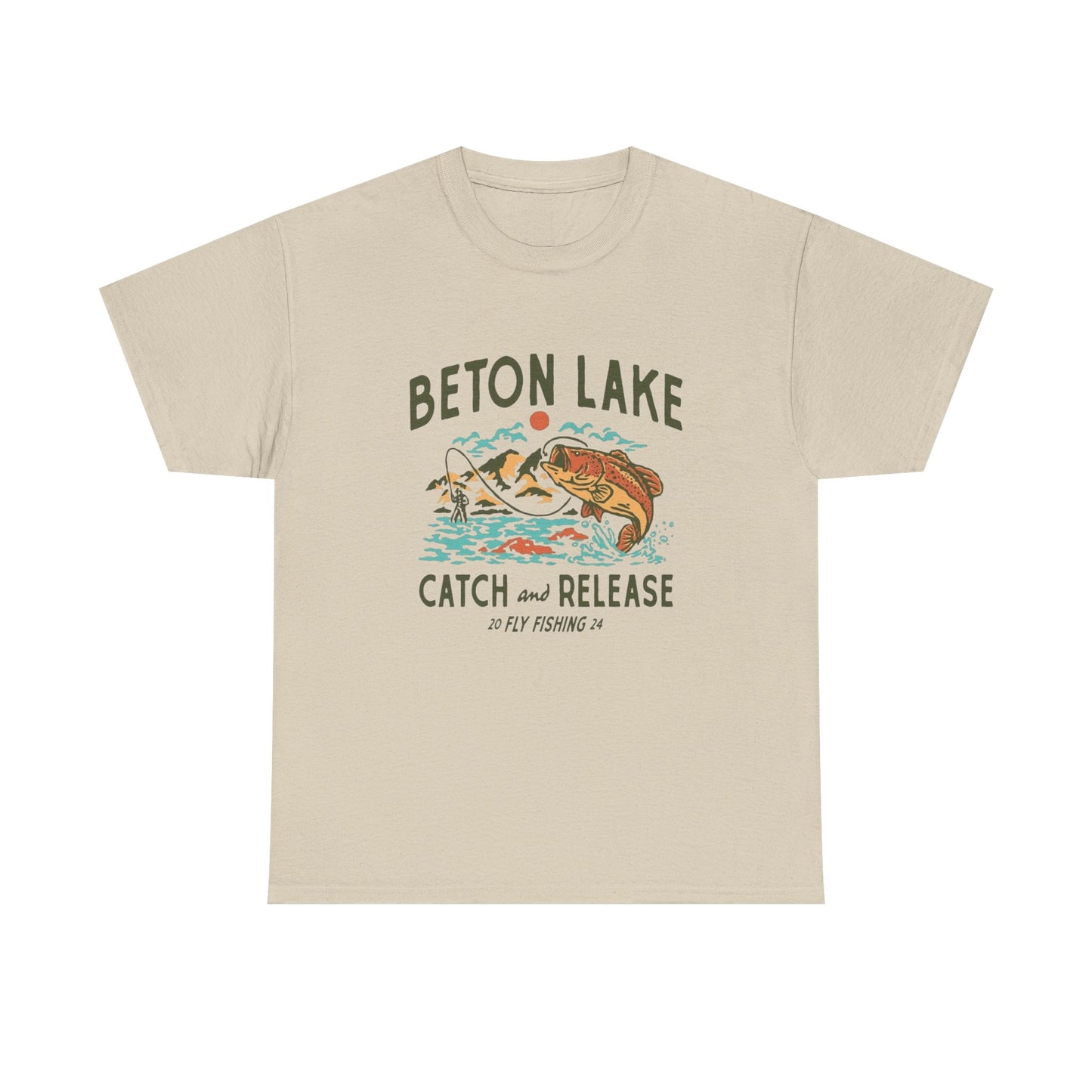 Beton Lake Fishing Graphic T Shirt Unisex Heavy Cotton Tee