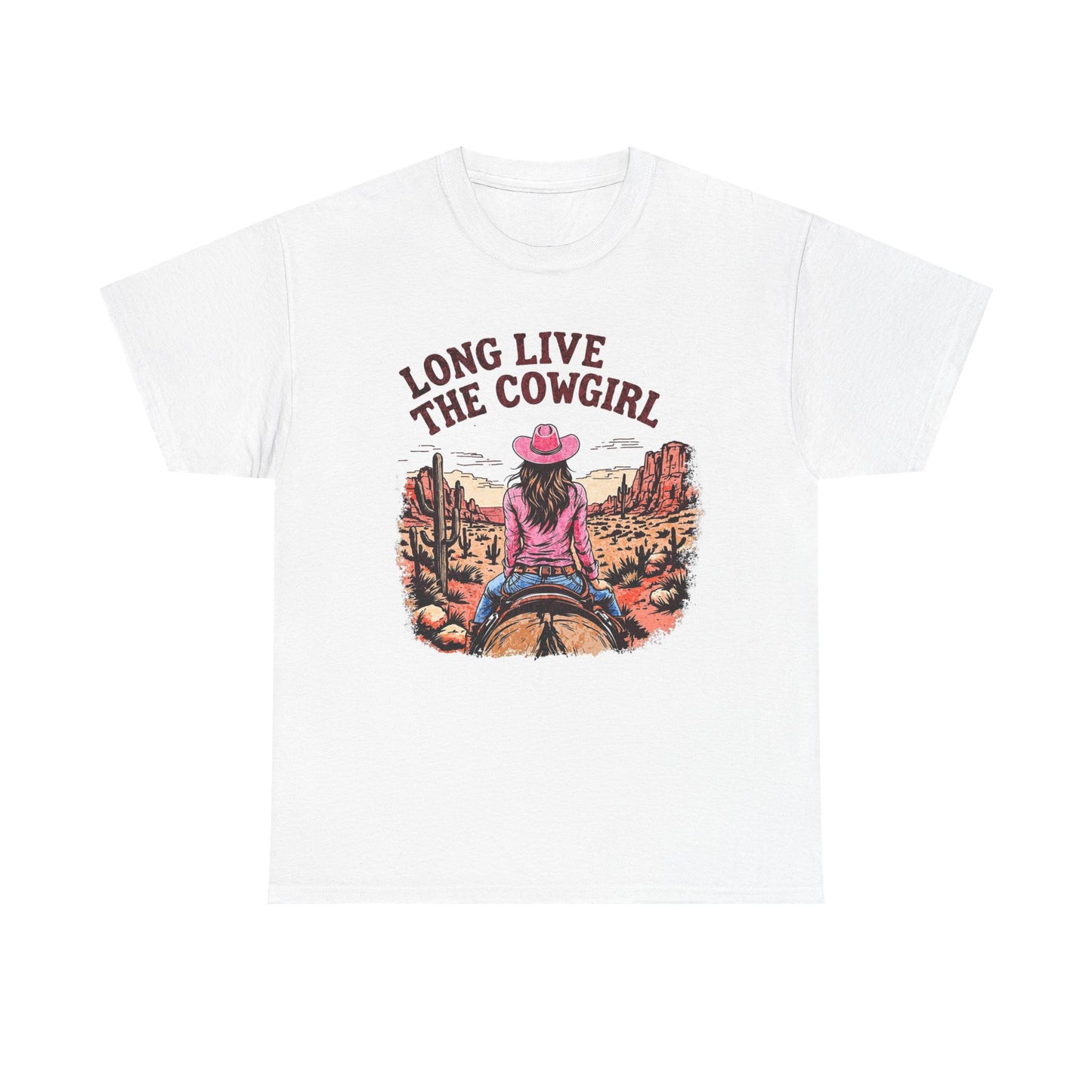 Long Live The Cowgirl Graphic T Shirt Womens Vintage Retro Cotton Tee