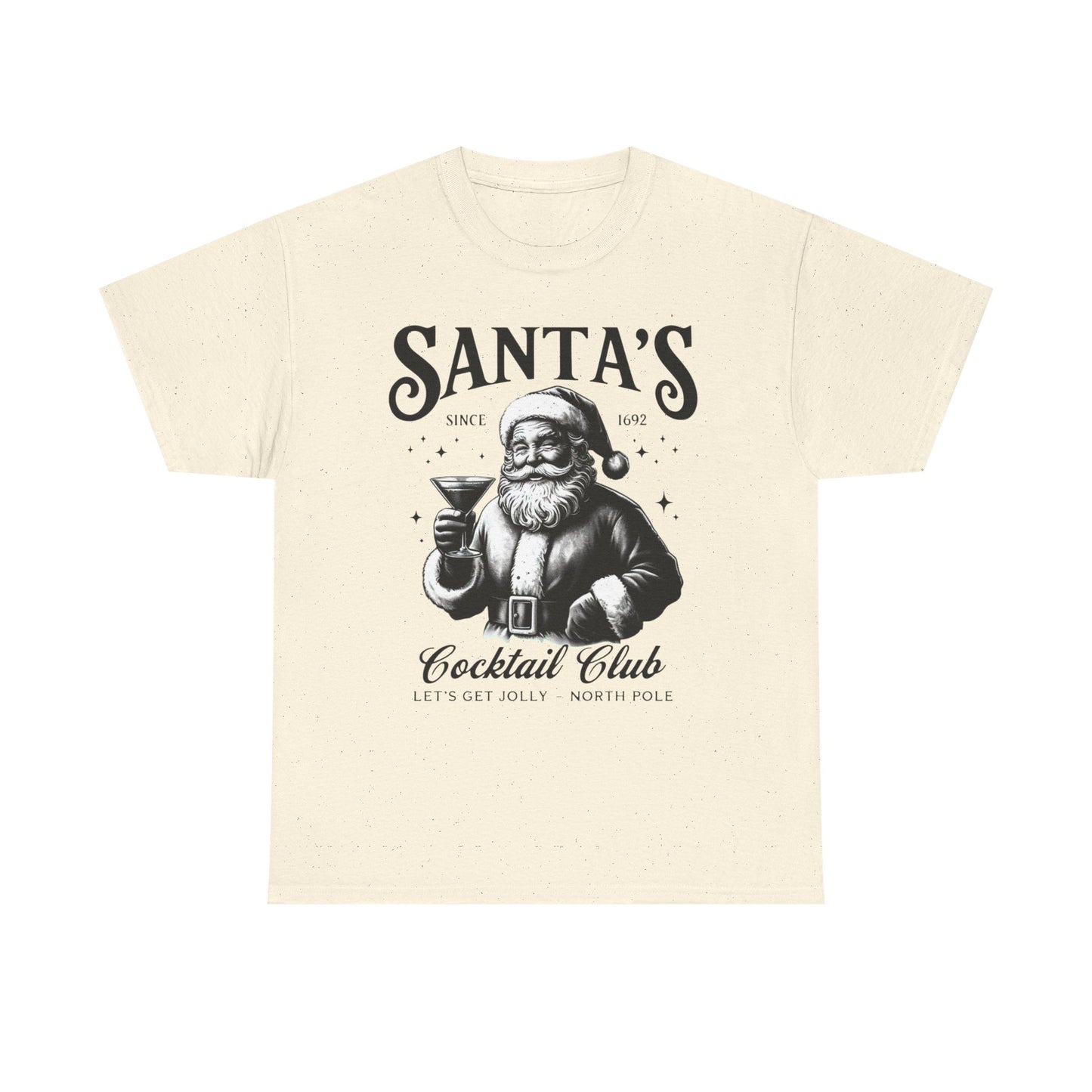 Santa's Cocktail Club Graphic T Shirt NEW Adult Tee