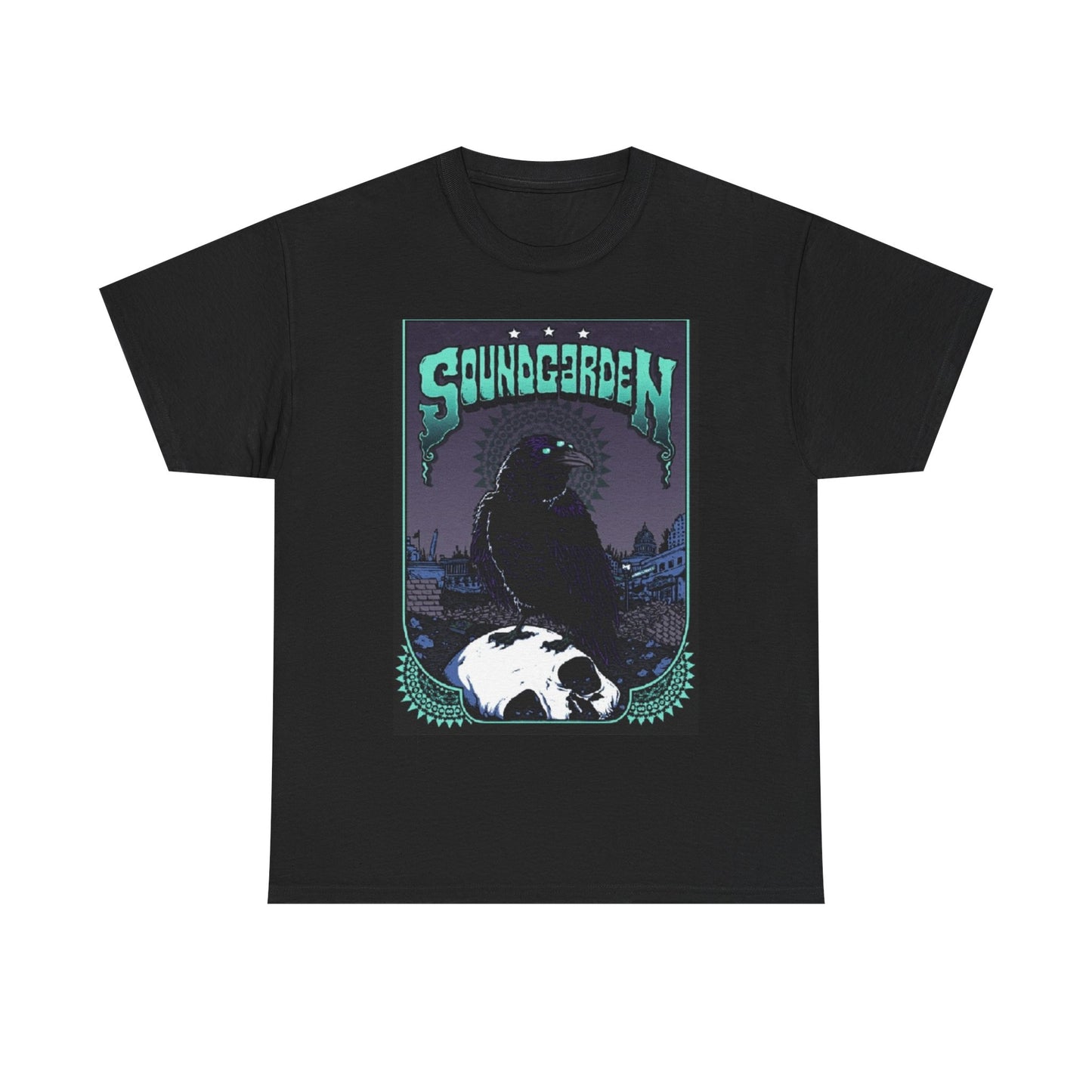 Soundgarden shirt tour crow concert vintage rock Unisex Heavy Cotton Tee