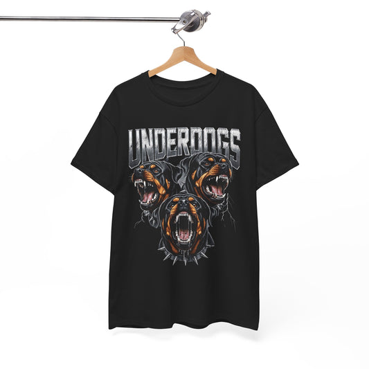 Rottweiler Underdogs Retro Graphic T Shirt Unisex Heavy Cotton Tee