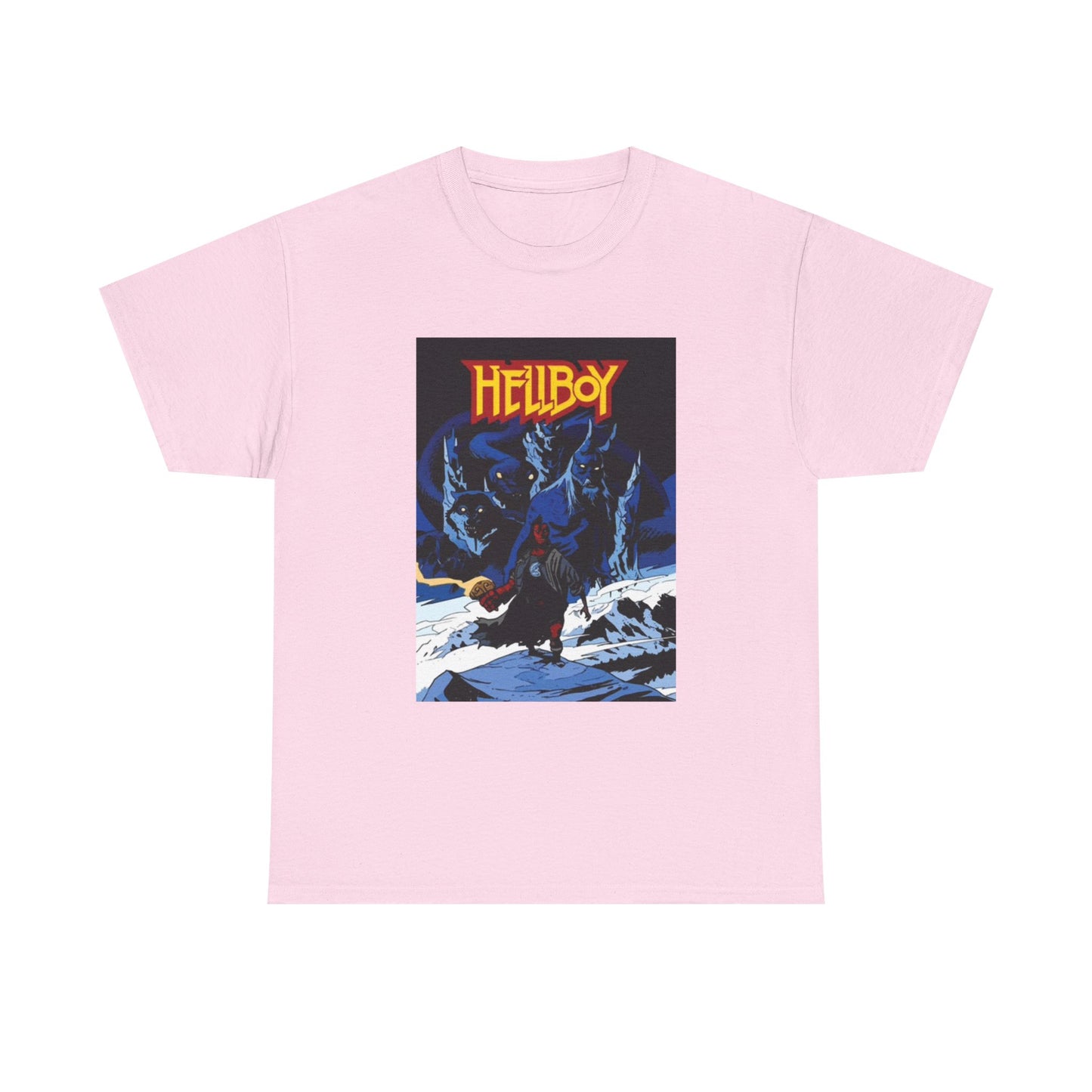 Hellboy Movie Poster Shirt Retro Cartoon Graphic Unisex Heavy Cotton Tee
