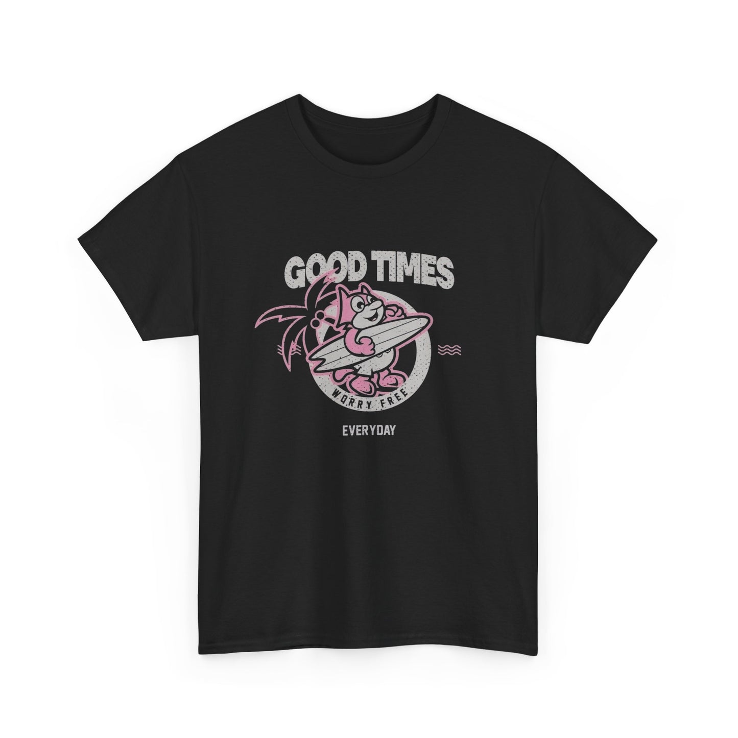 Good Times Surfing Graphic T Shirt Unisex Heavy Cotton Tee Gift