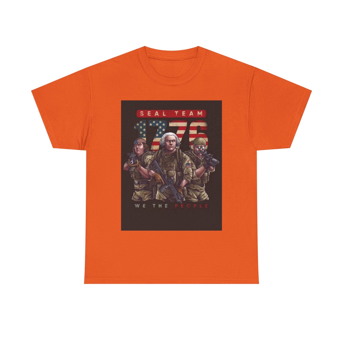 Navy Seals Team Tshirt 1776 America July 4th Flag Unisex Heavy Cotton Tee
