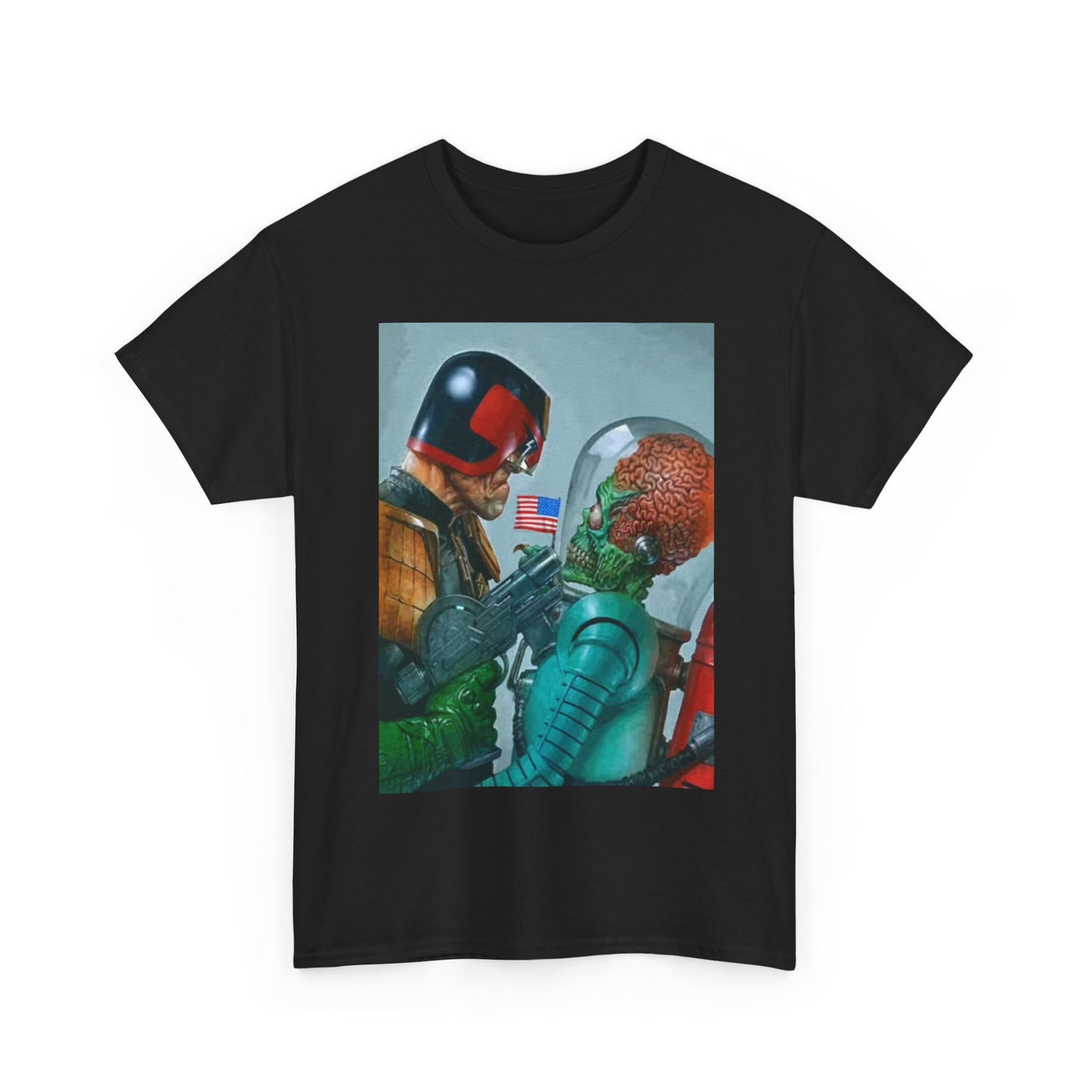Alien Invasion Funny Shirt Graphic Space Ship Mars Unisex Heavy Cotton Tee