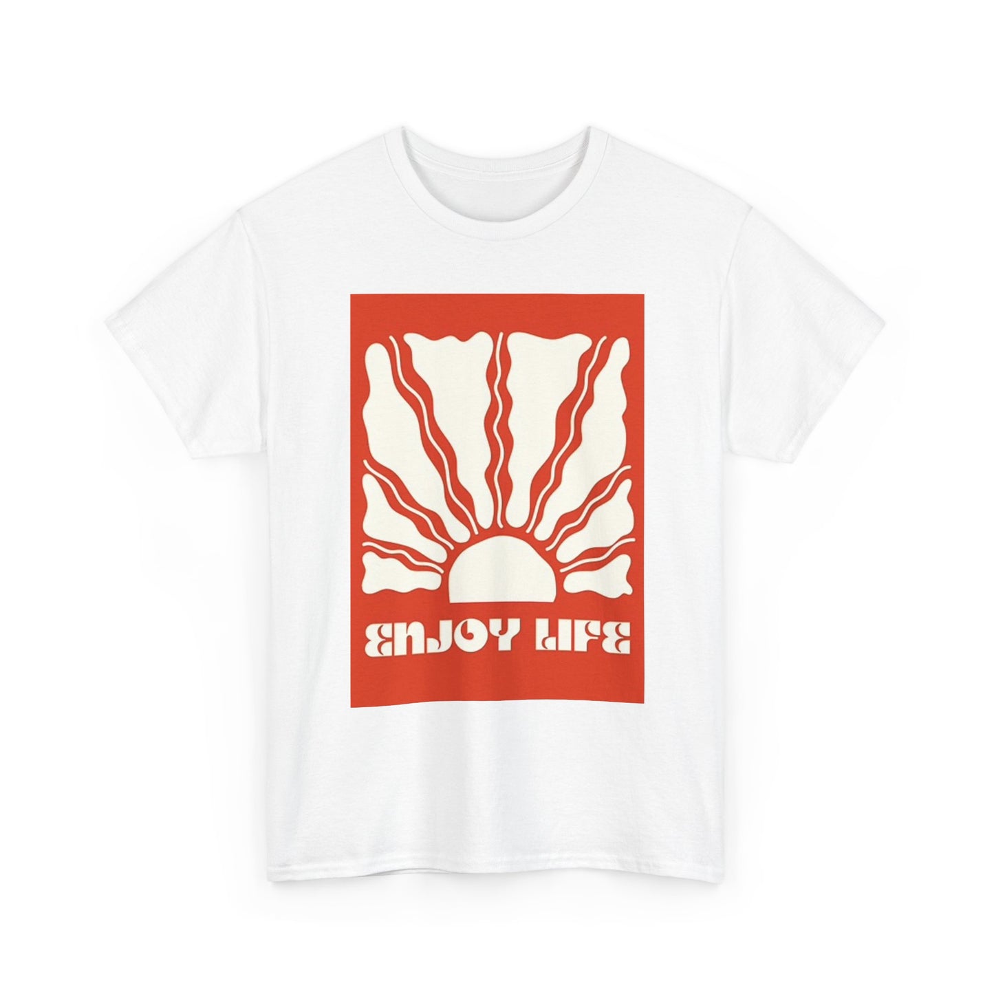 Enjoy Life Graphic T Shirt Retro Happy Unisex Heavy Cotton Tee