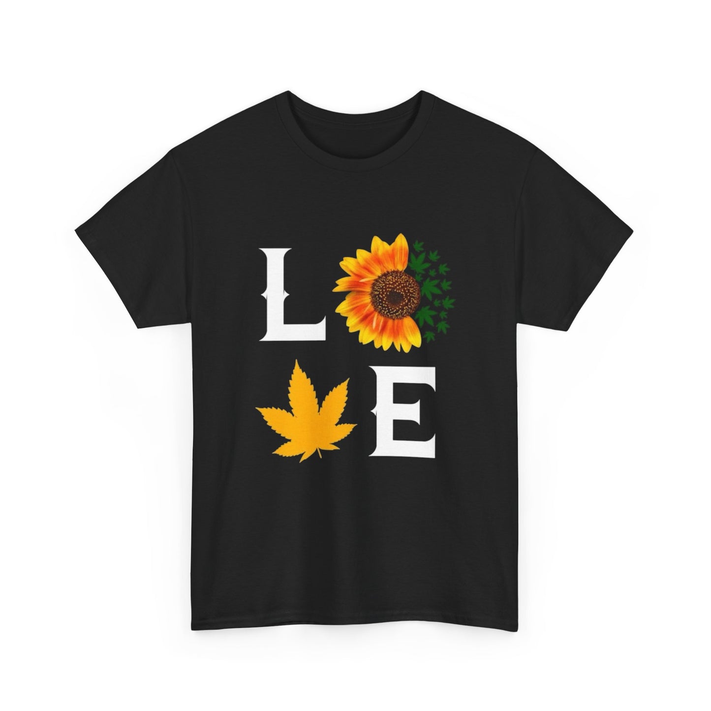 Love Cannabis Weed Flowers Graphic T Shirt S-5XL NEW Unisex Heavy Cotton Tee