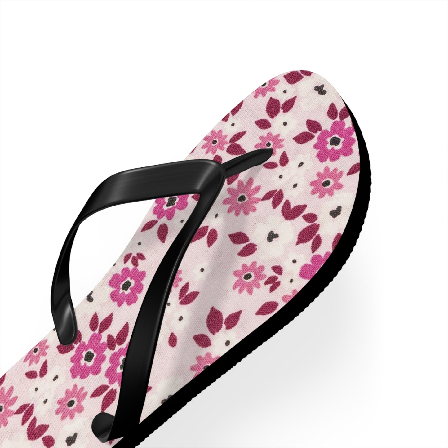 Waves And Sun Sandals Red And Pink Flowers Summer Flip Flops Slides BRAND NEW