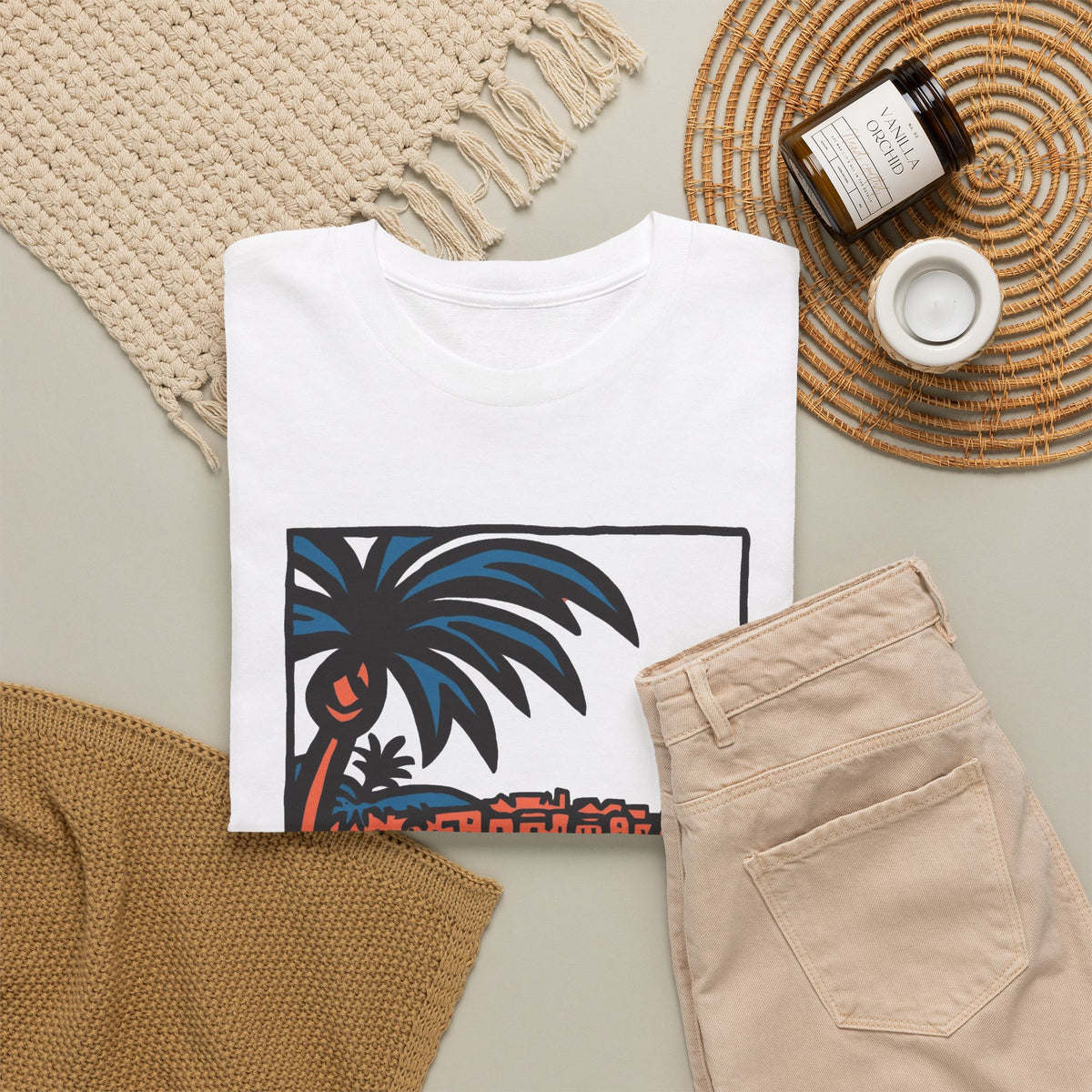 Dominican Republic Beach Graphic T Shirt Men's Heavy Cotton Tee