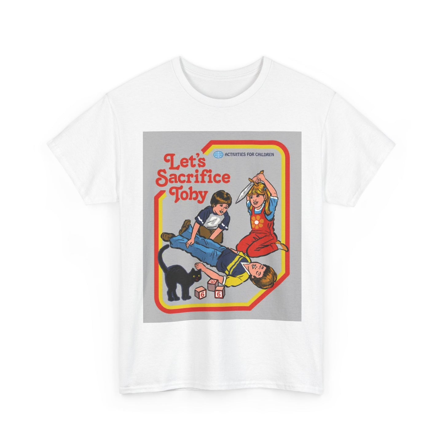 Funny Kids Tshirt Lets Sacrifice Comedy Graphic Gaming Unisex Heavy Cotton Tee