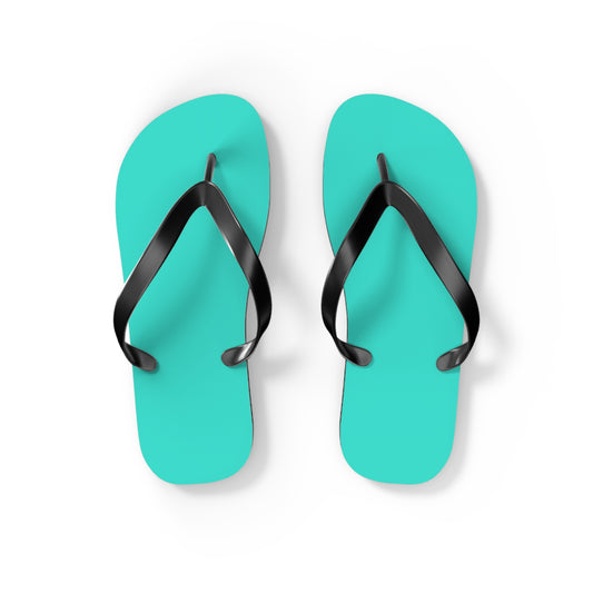 Neon Turquoise Flip Flops, Sandals Slides, Summer Footwear, Brand New