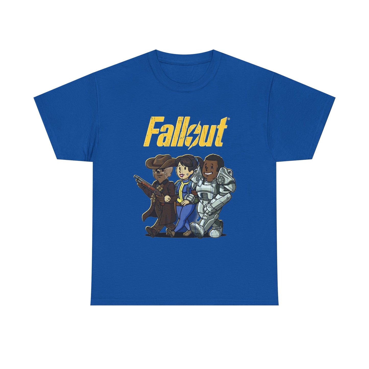 Fallout Tshirt Cartoon Nuclear characters Unisex Heavy Cotton The Ghoul Vault
