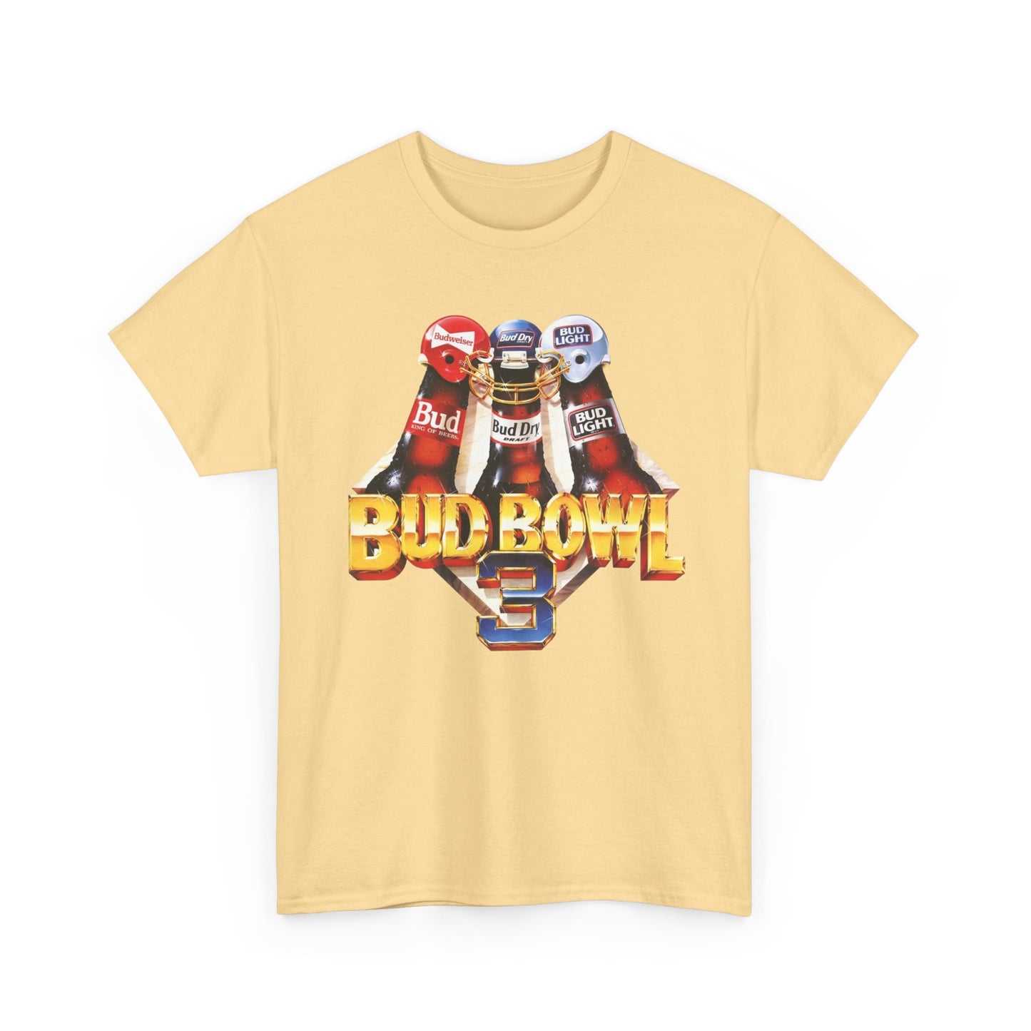 Bud Bowl Vintage Beer Graphic T-Shirt Unisex Heavy Cotton Tee Gift NEW