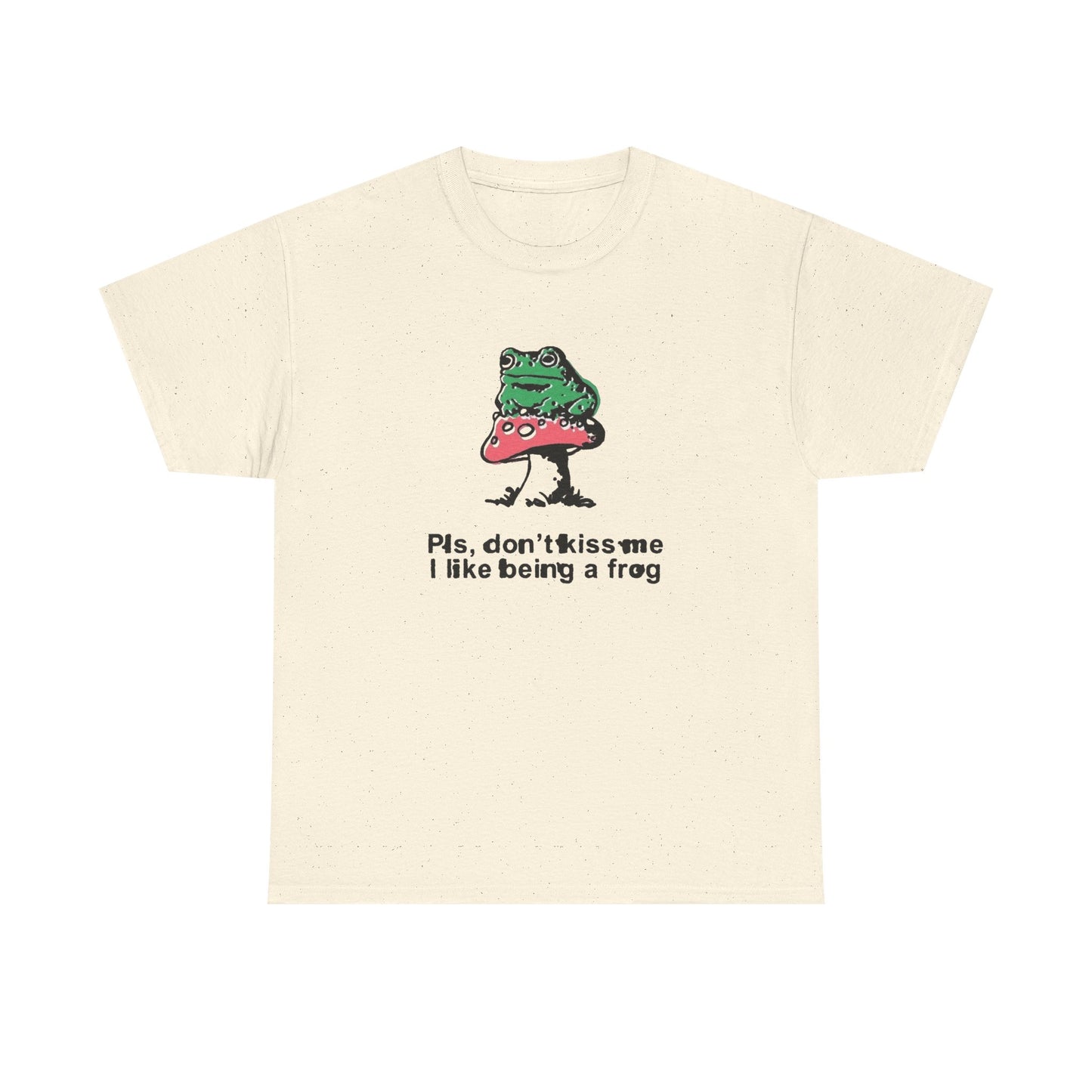 Don't Kiss Me I Like Being A Frog Graphic T Shirt Men's Heavy Cotton Tee