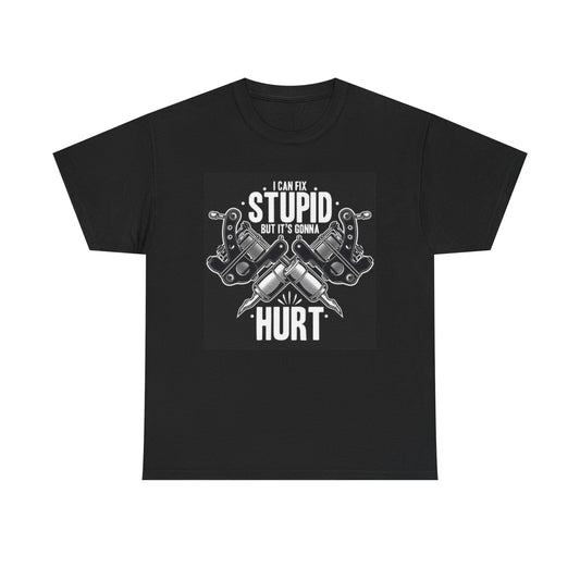 Stupid Tattoos Graphic T Shirt Funny Tattoo Shop Vintage Unisex Heavy Cotton Tee