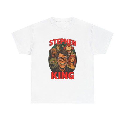Stephen King Retro Horror Cartoons Graphic T Shirt Unisex Heavy Cotton Tee