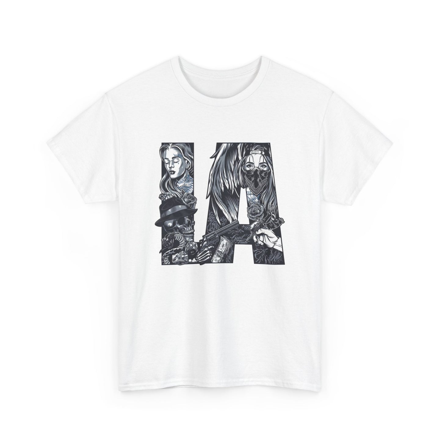 LA Graphic T Shirt Vintage Los Angeles Unisex Heavy Cotton Tee