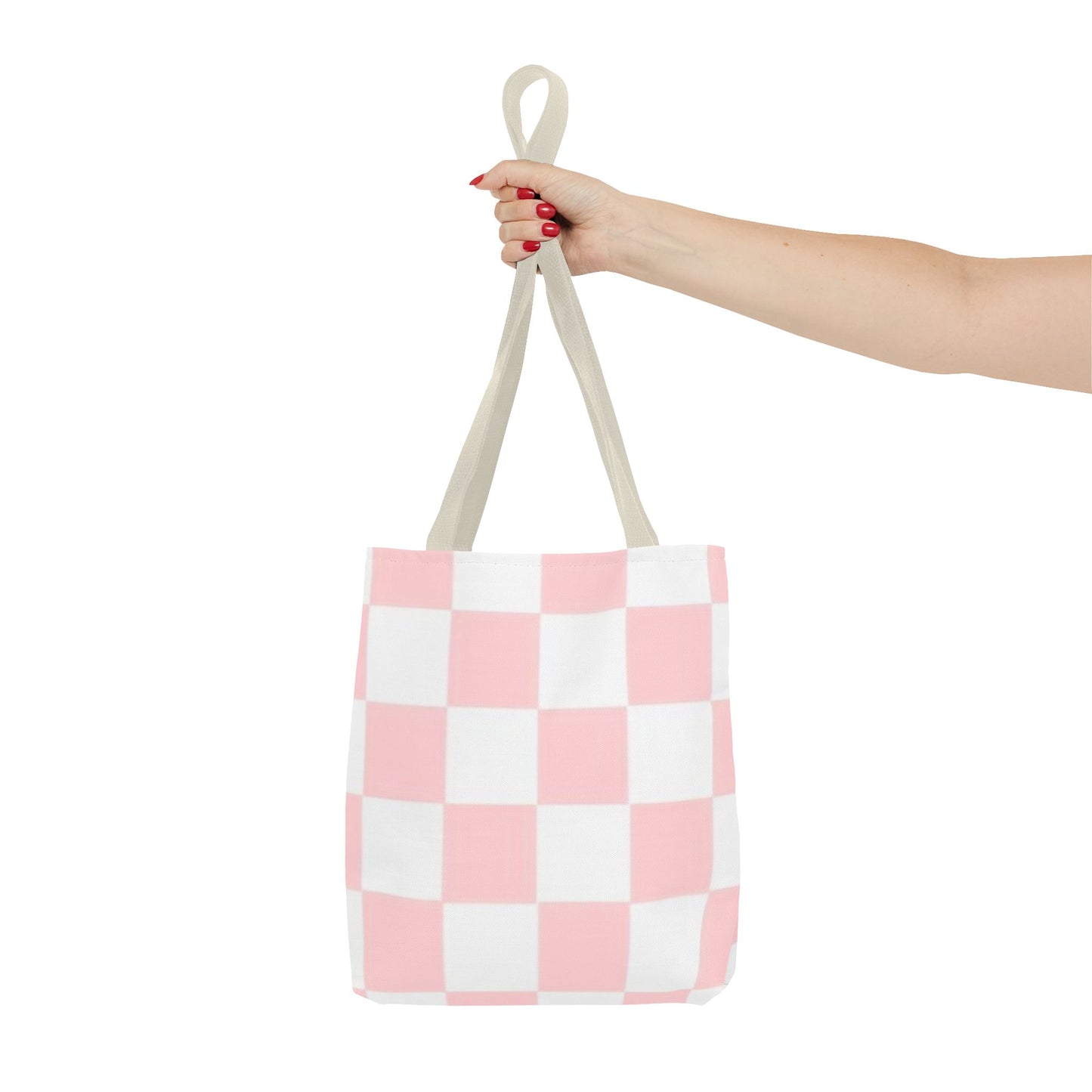 Pink Checkered All Over Print BRAND NEW Purse - Pocketbook - Travel Tote Bag