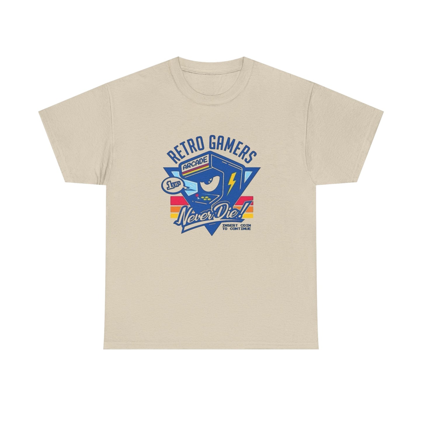 Retro Gamers Never Die Graphic T Shirt NEW Adult Regular Sizing Tee
