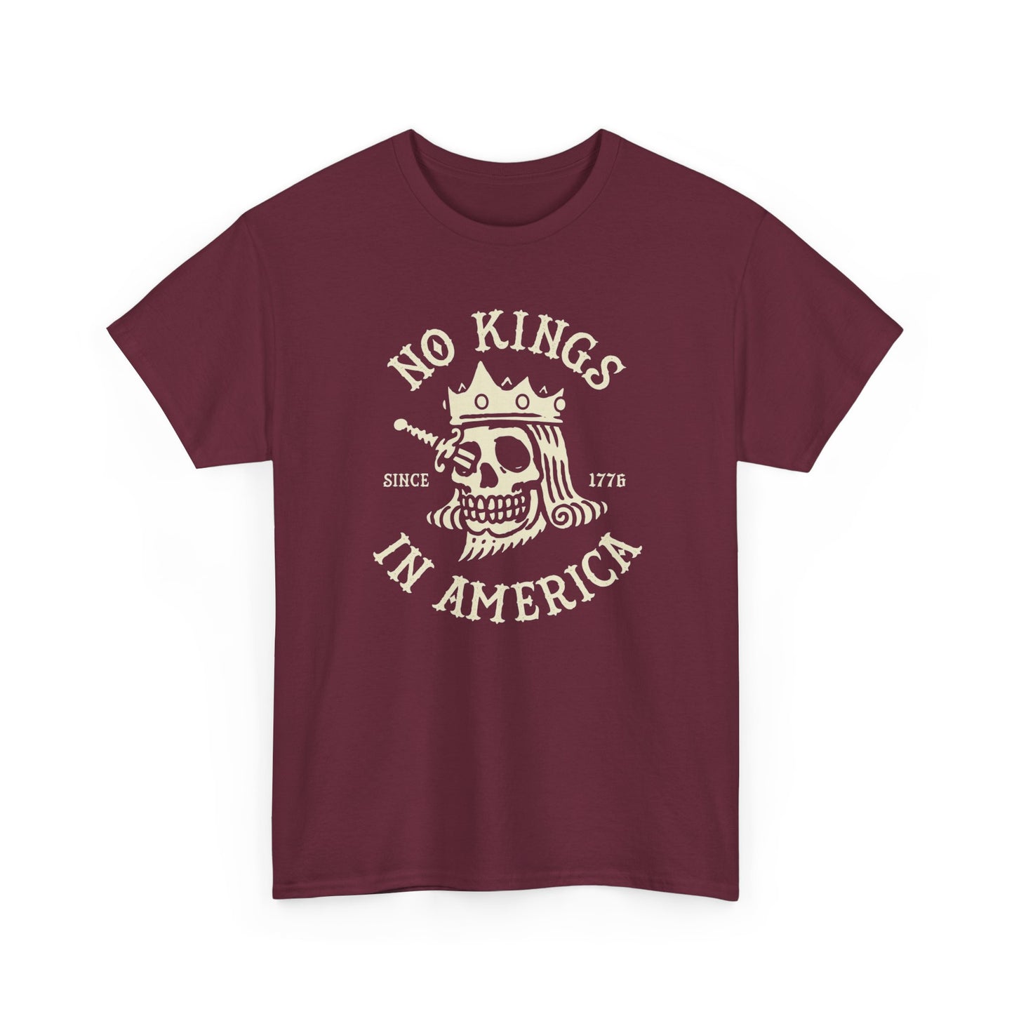 NO KINGS IN AMERICA Graphic T-Shirt Comfy Cotton Tee Brand NEW