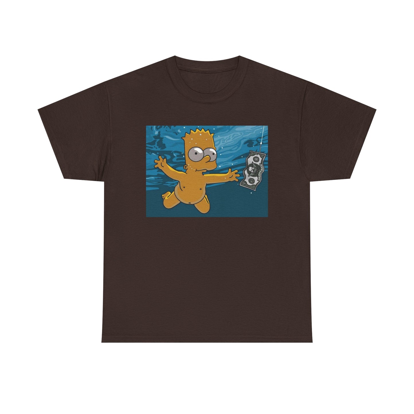 Simpsons T-shirt vintage nirvana retro art funny graphic Unisex Heavy Cotton Tee