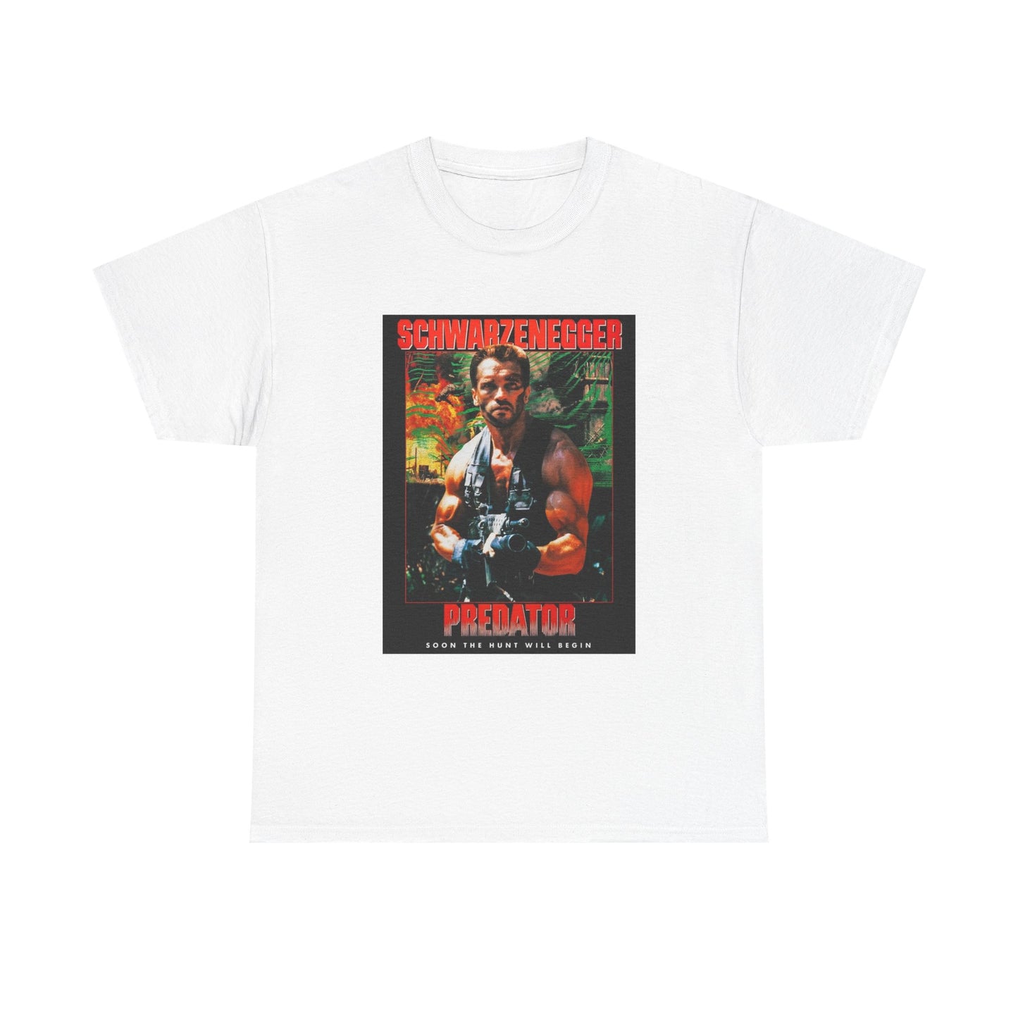Predator T shirt 80s vintage action movie aliens retro Unisex Heavy Cotton Tee