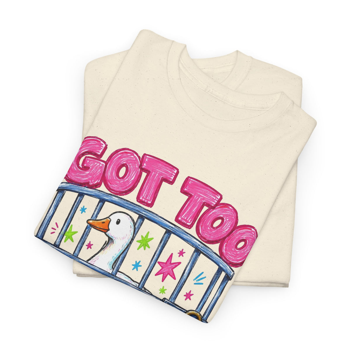 Got Too Silly Duck in Jail Funny Men's Graphic Tee T-Shirt