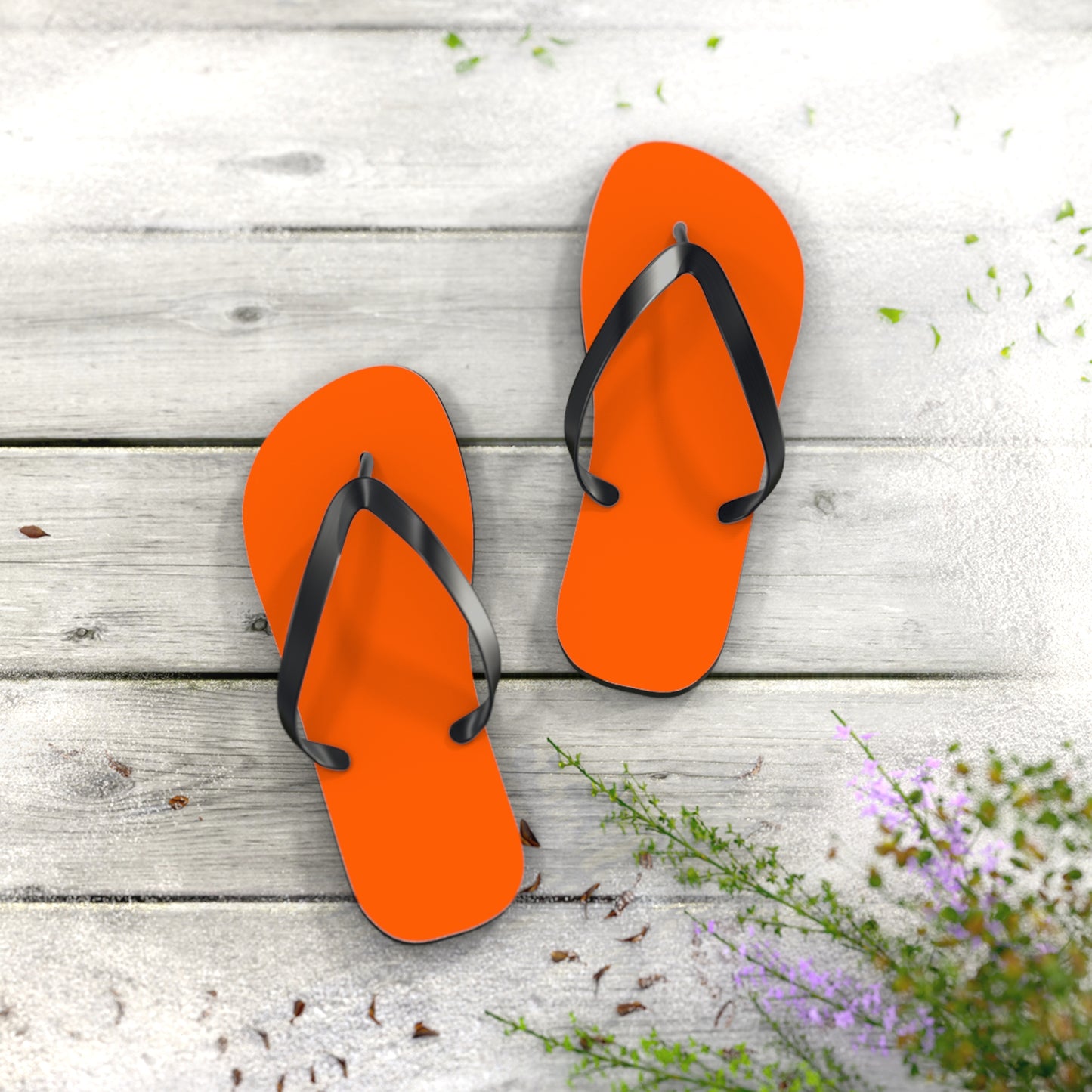 Bright Orange Flip Flops, Sandals Slides, Summer Footwear, Brand New