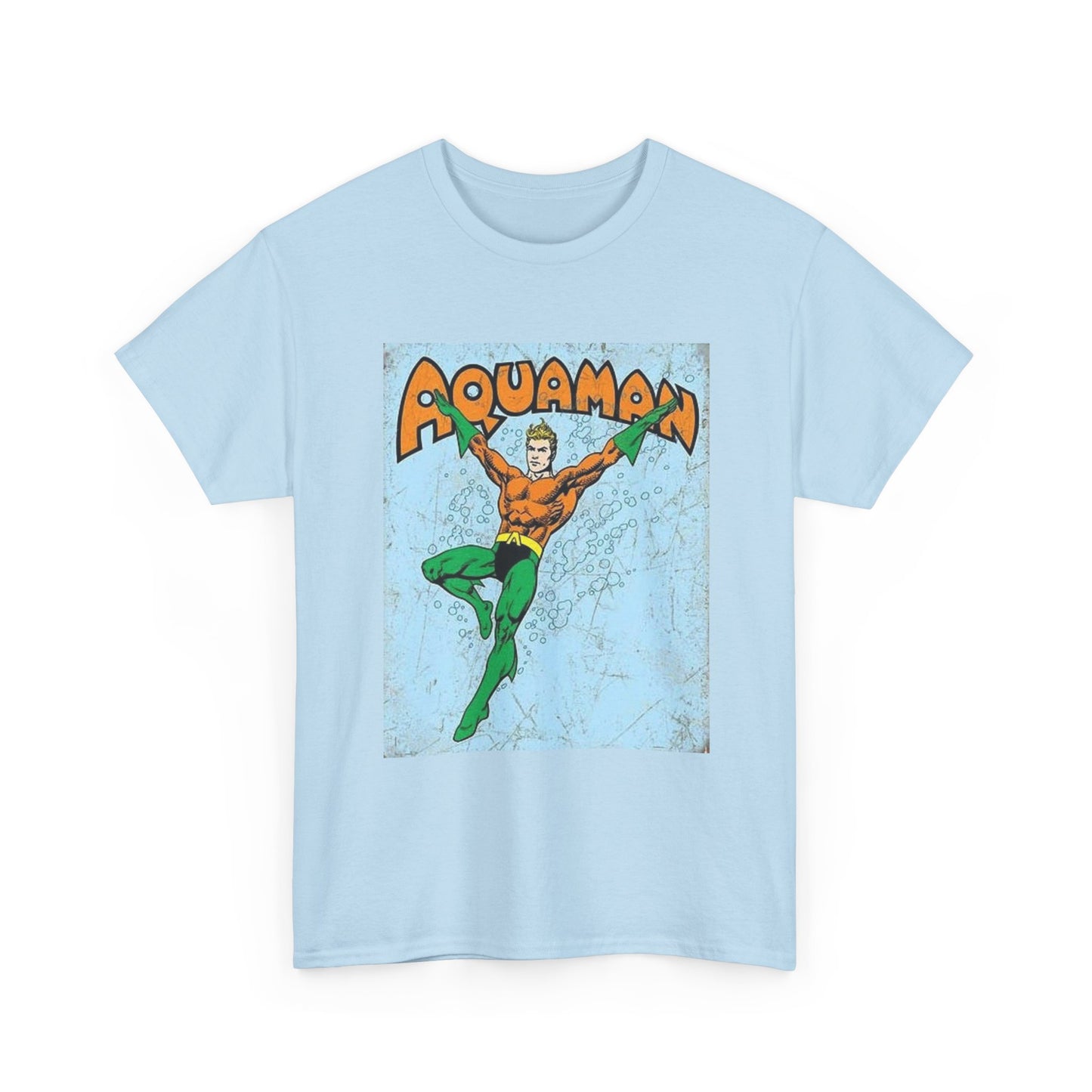 Aquaman Tshirt Retro Movie Poster Vintage Superhero Unisex Heavy Cotton Tee