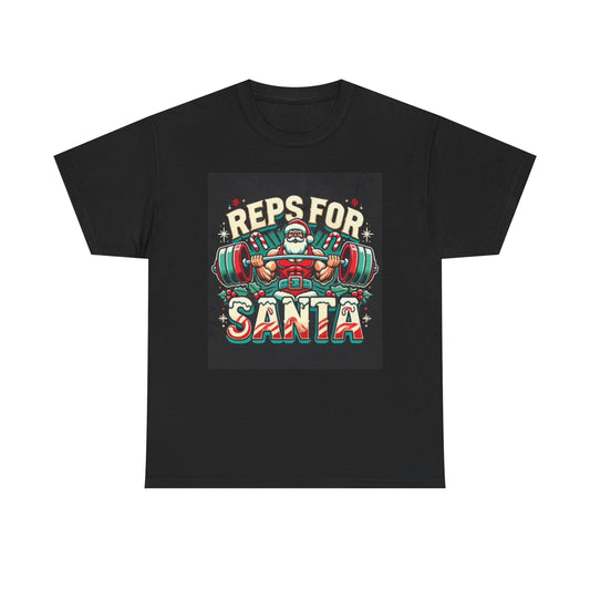 Reps For Santa Graphic T Shirt Lifting Gym Funny Unisex Heavy Cotton Tee
