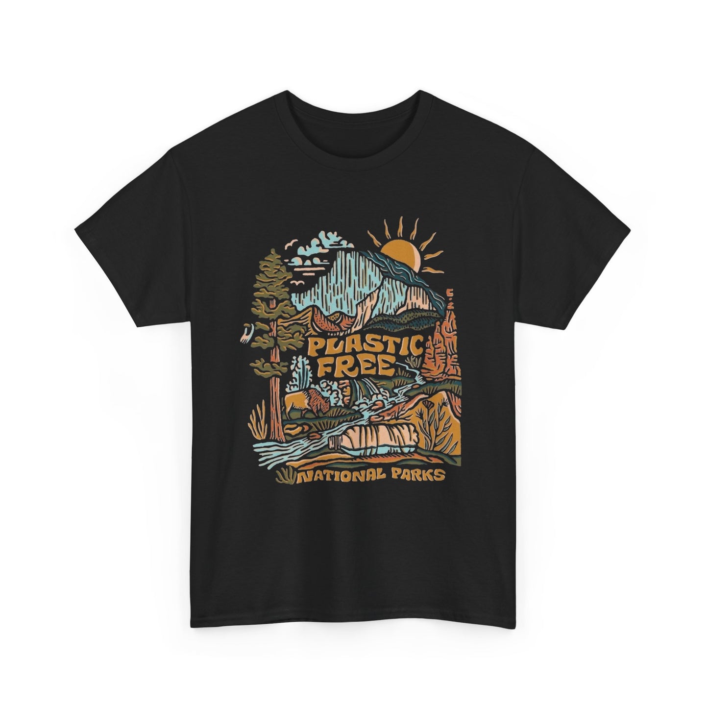 Plastic Free National Parks Graphic T Shirt NEW Adult Tee