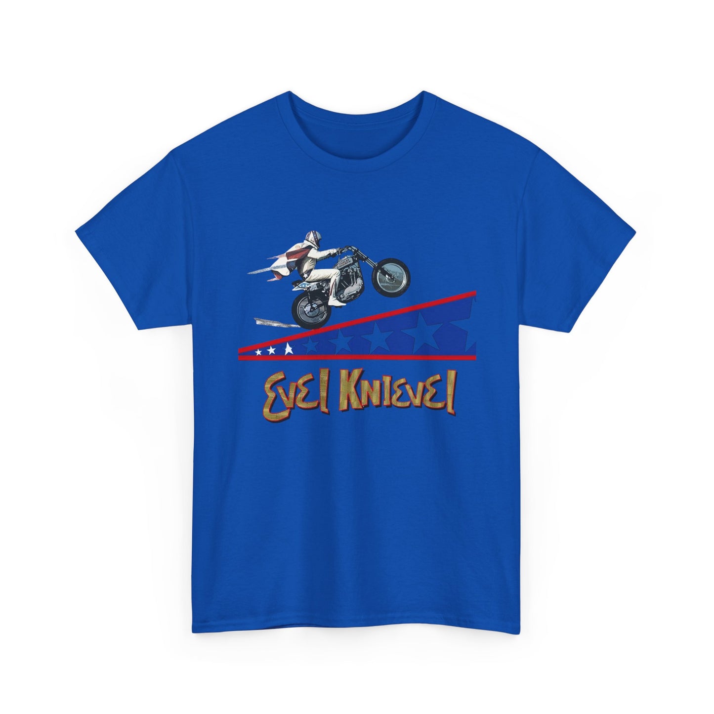 Evel Knievel Motorcycle Stunts Graphic T-Shirt Unisex Heavy Cotton Tee GIFT NEW