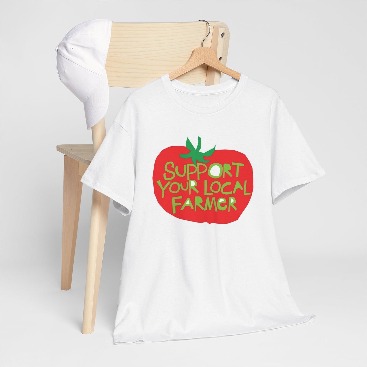 Support Your Local Farmer Graphic T Shirt Men's Heavy Cotton Tee
