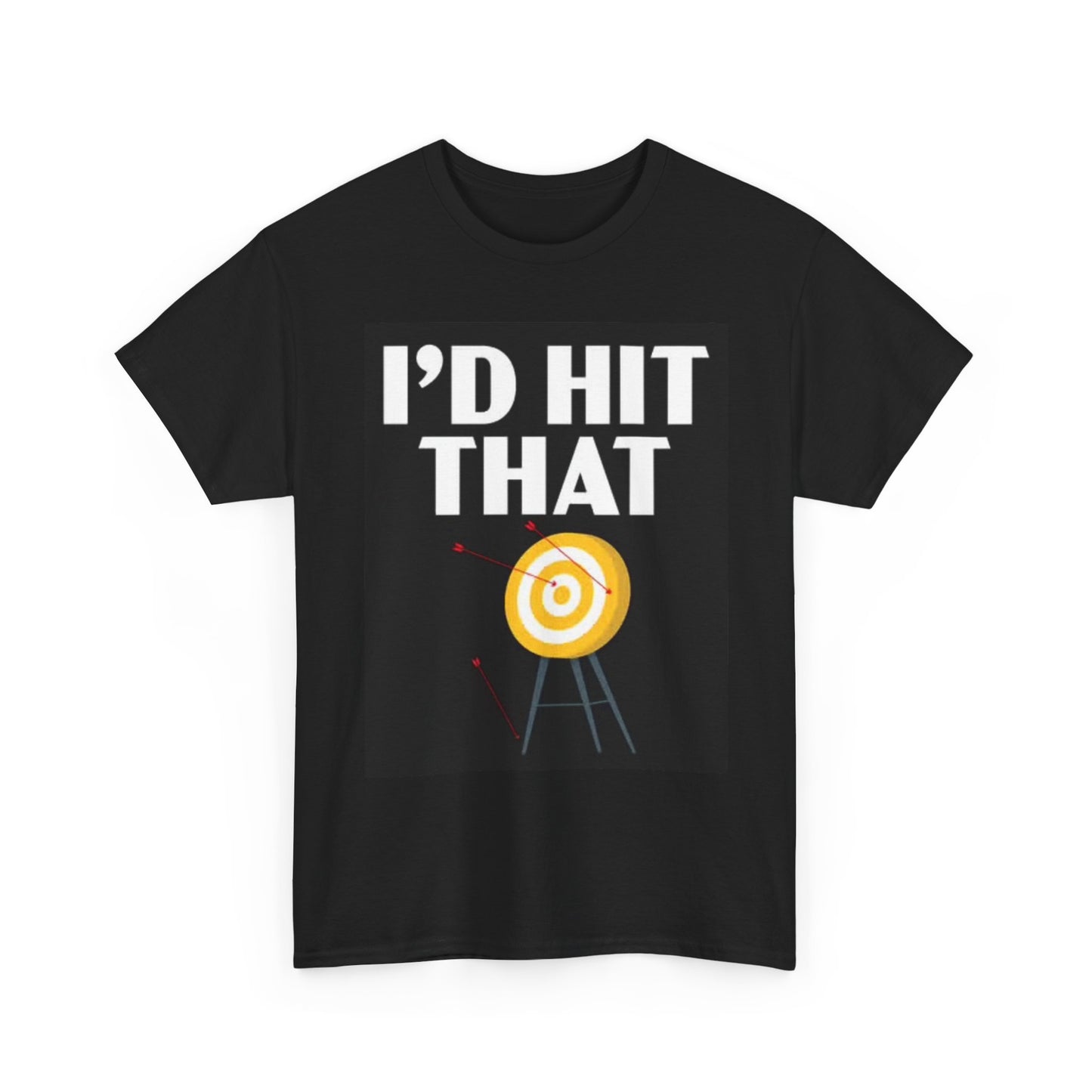 Id Hit That Graphic T Shirt Retro Archery Funny Hunting Unisex Heavy Cotton Tee