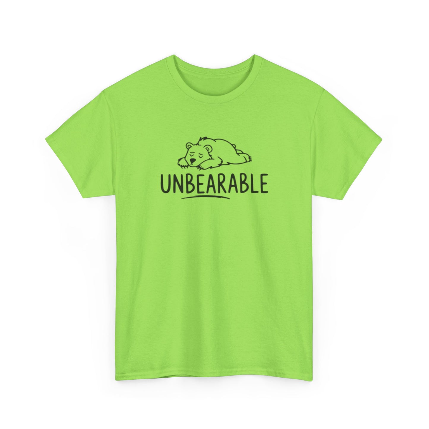 Unbearable T Shirt Funny Bear Graphic Cute Gift Unisex Heavy Cotton Tee