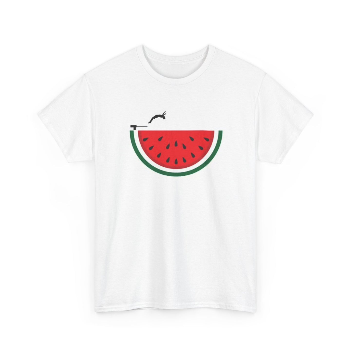 WaterMelon High Dive Summer Swim Shirt Cute Gift Party Unisex Heavy Cotton Tee