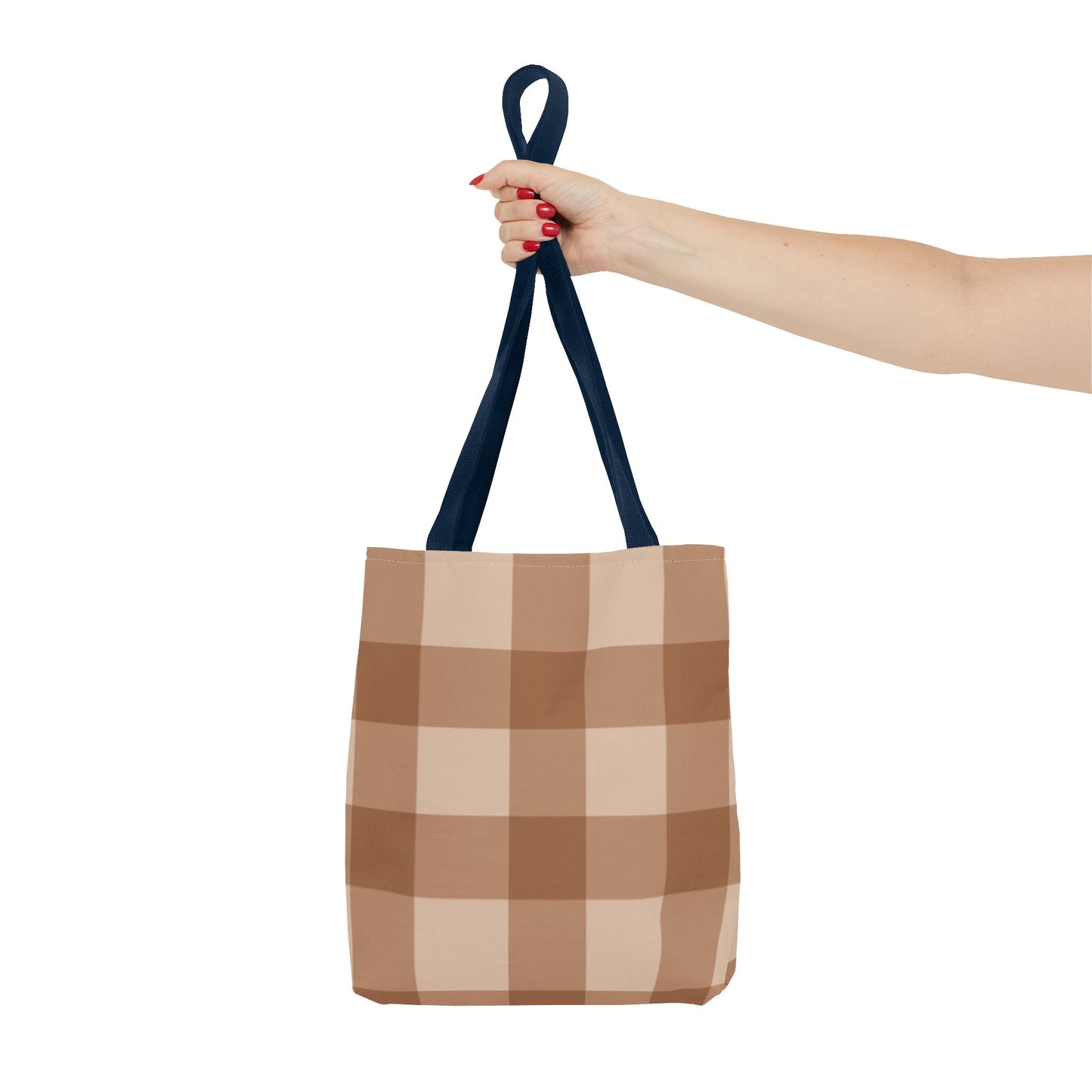 Brown Checkered All Over Print BRAND NEW Purse - Pocketbook - Travel Tote Bag