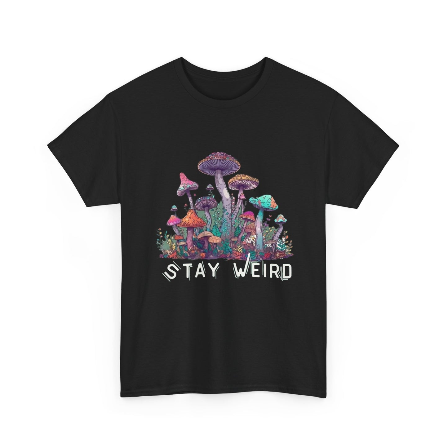 Trippy Mushroom Hunter Tshirt Mystical Graphic Vibe Unisex Stay Weird Retro