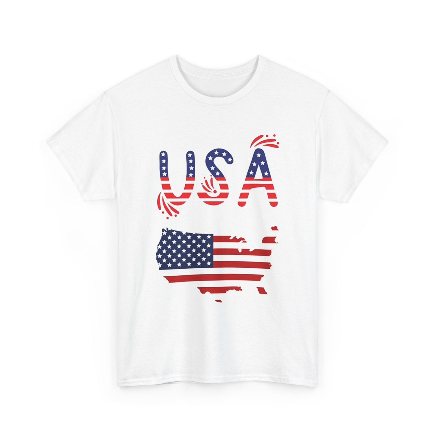USA Graphic T Shirt Retro American Flag Unisex Heavy Cotton Tee