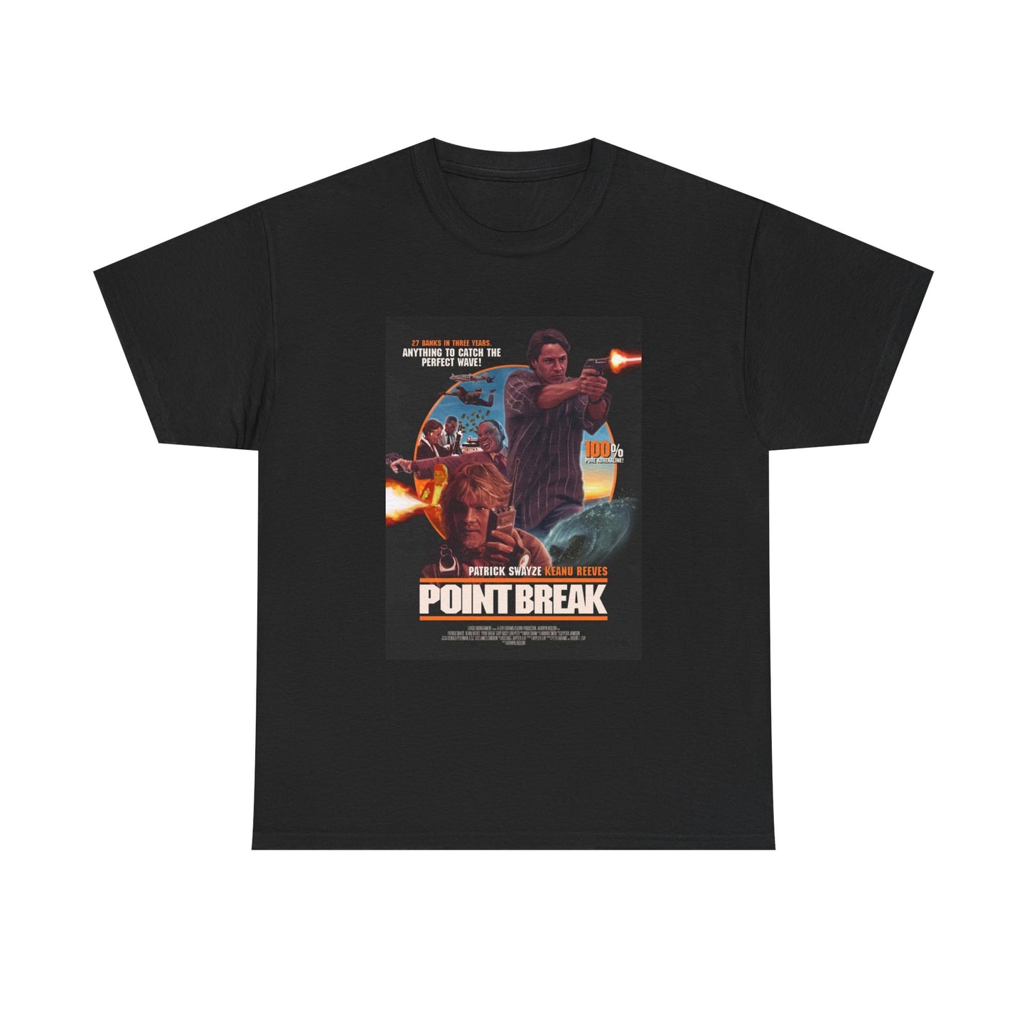 Point Break T shirt Vintage Graphic Movie Poster Retro Keanu Unisex Heavy Cotton