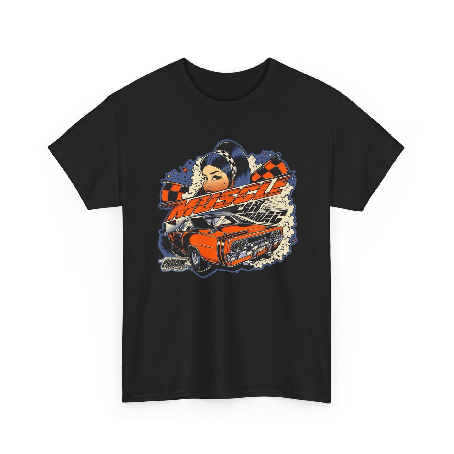 Muscle Car Maniac Retro Graphic T Shirt Men's Heavy Cotton Tee