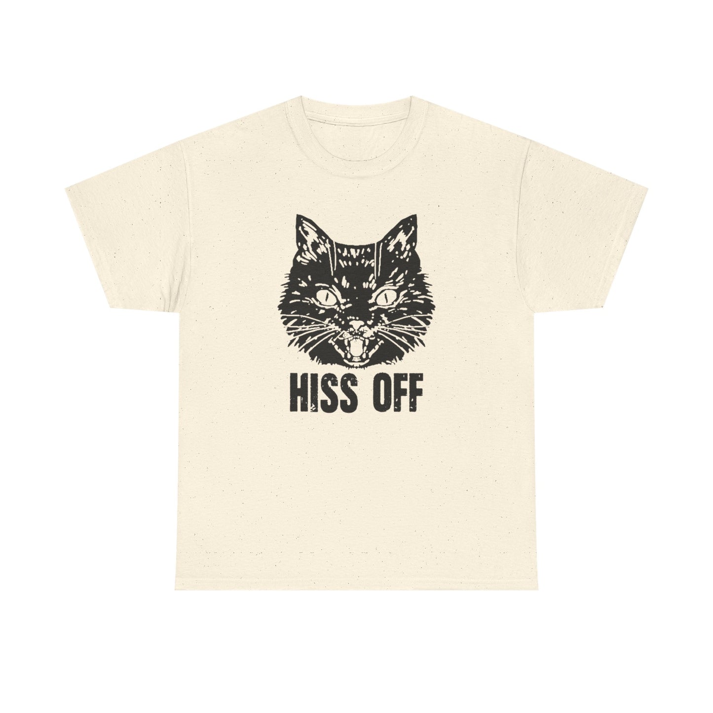 Hiss Off Funny Cat Graphic T-Shirt Unisex Heavy Cotton Tee Gift