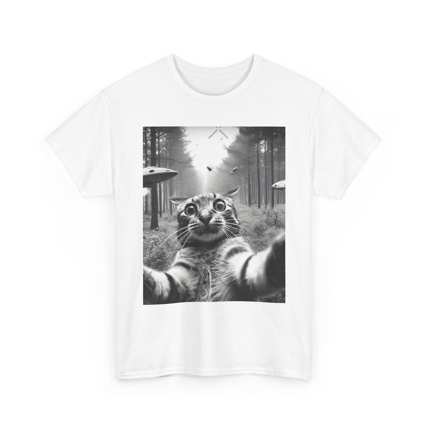Funny Cat Alien Selfie Graphic T Shirt NEW Cotton Tee Gift